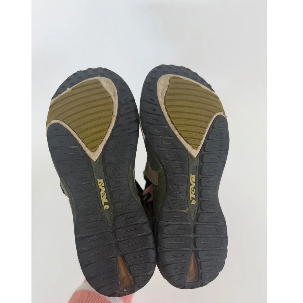 Teva Sandals Men's 9‎ Terra Fi Trail Outdoor Hiking Velcro Sport Brown Green